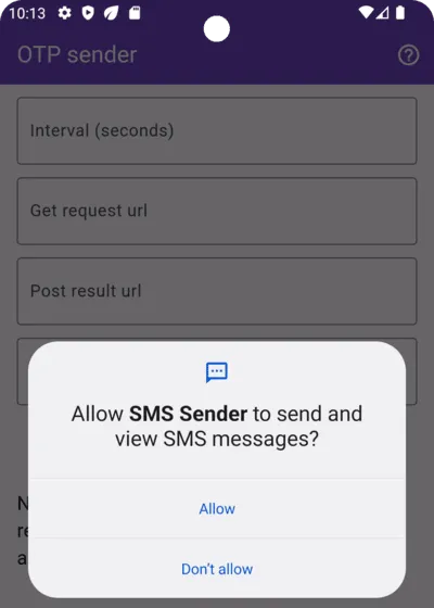 Permission screenshoot